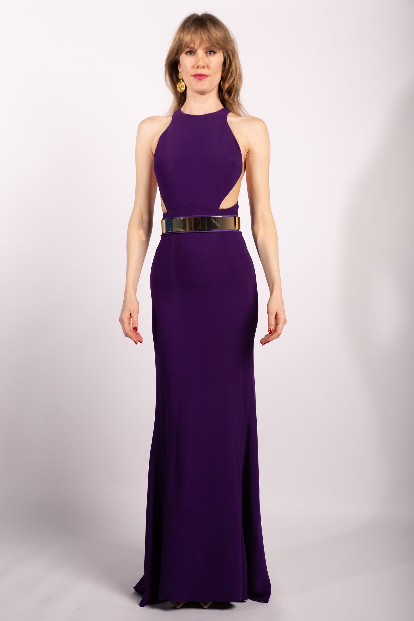 Stella McCartney Purple Belted Saskia Gown, FR36