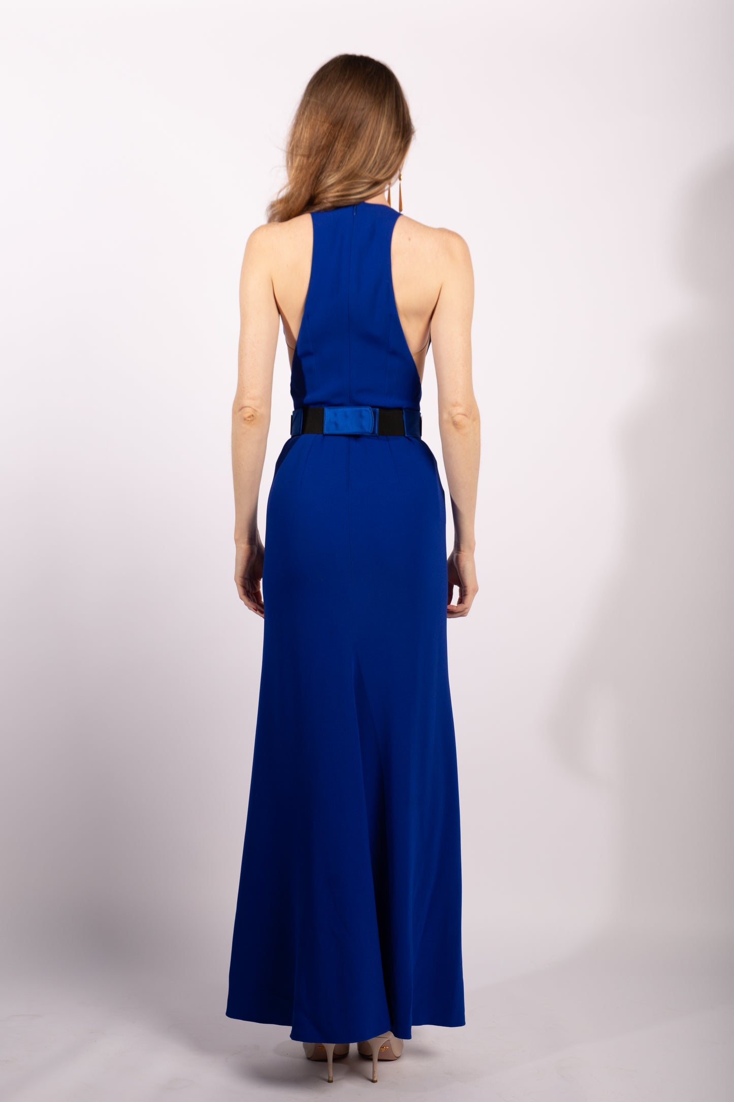 Stella McCartney Royal Blue Belted Saskia Gown 2015, FR38