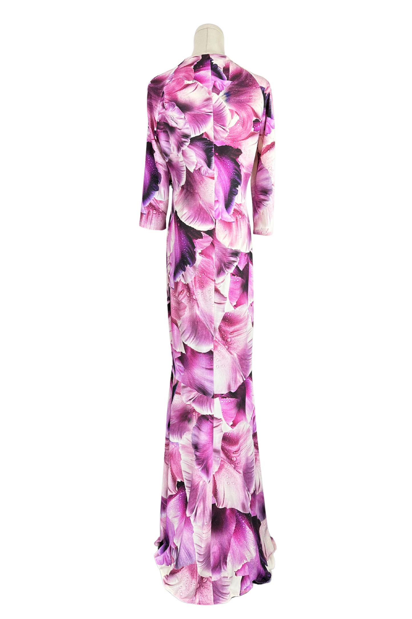 Roberto Cavalli Iris Print Pink Purple Dress Gown Size 48