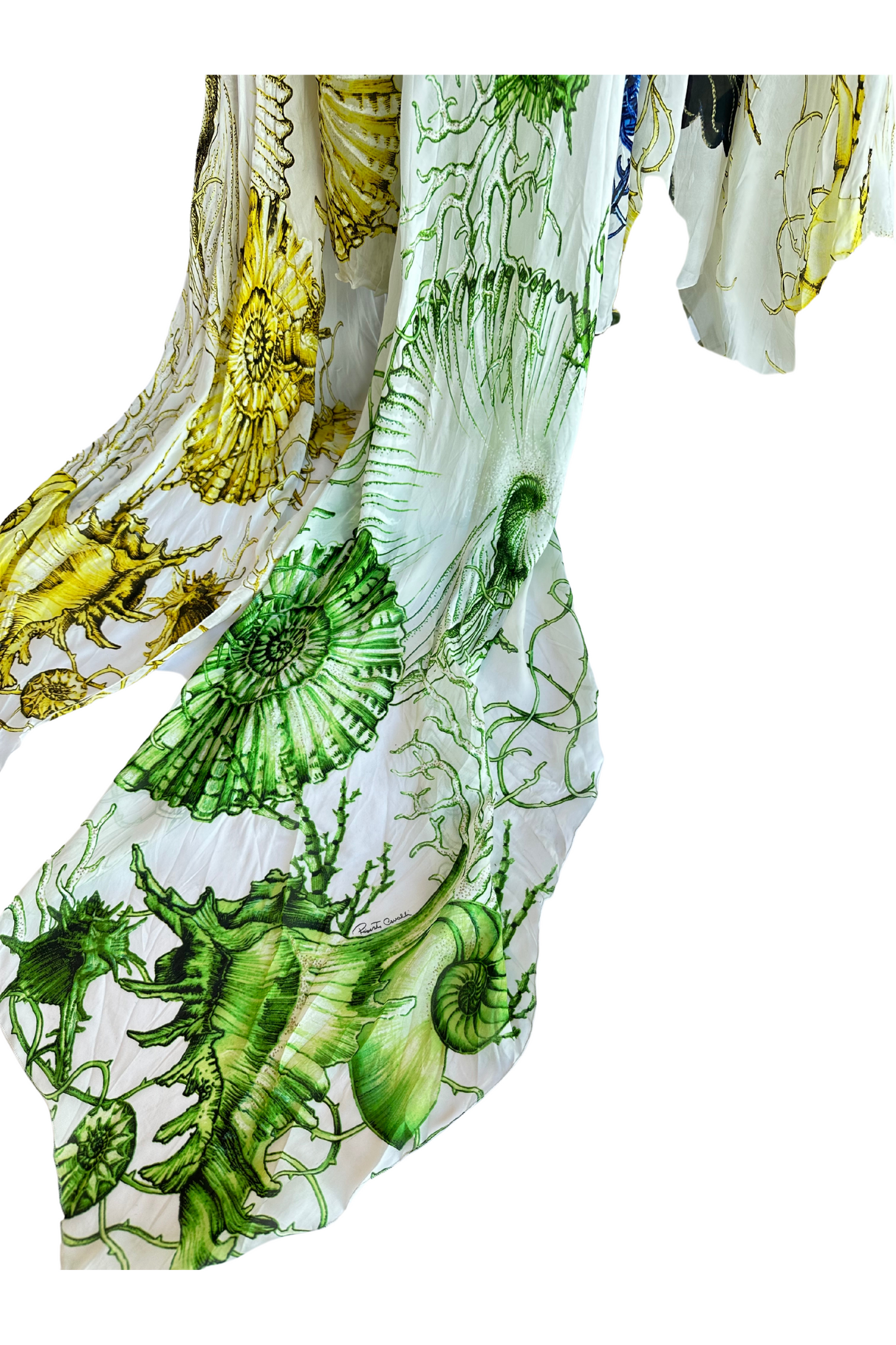 Roberto Cavalli Silk Gown Abstract Floral and Shell Print Size IT42 *RARE*