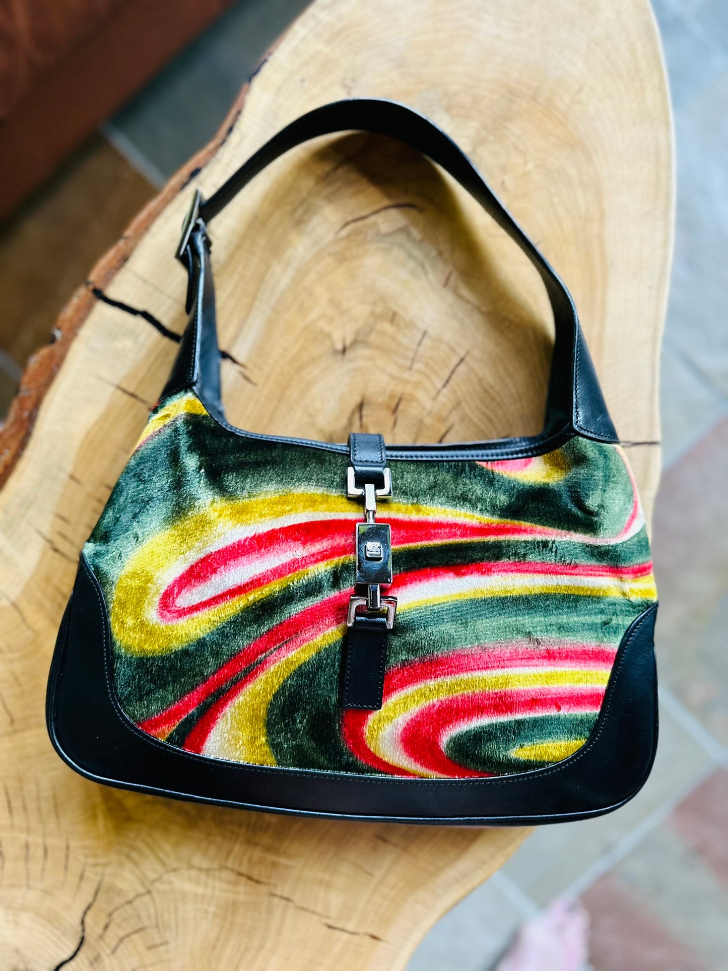 Gucci Tom Ford velvet pyschedelic Jackie bag purse