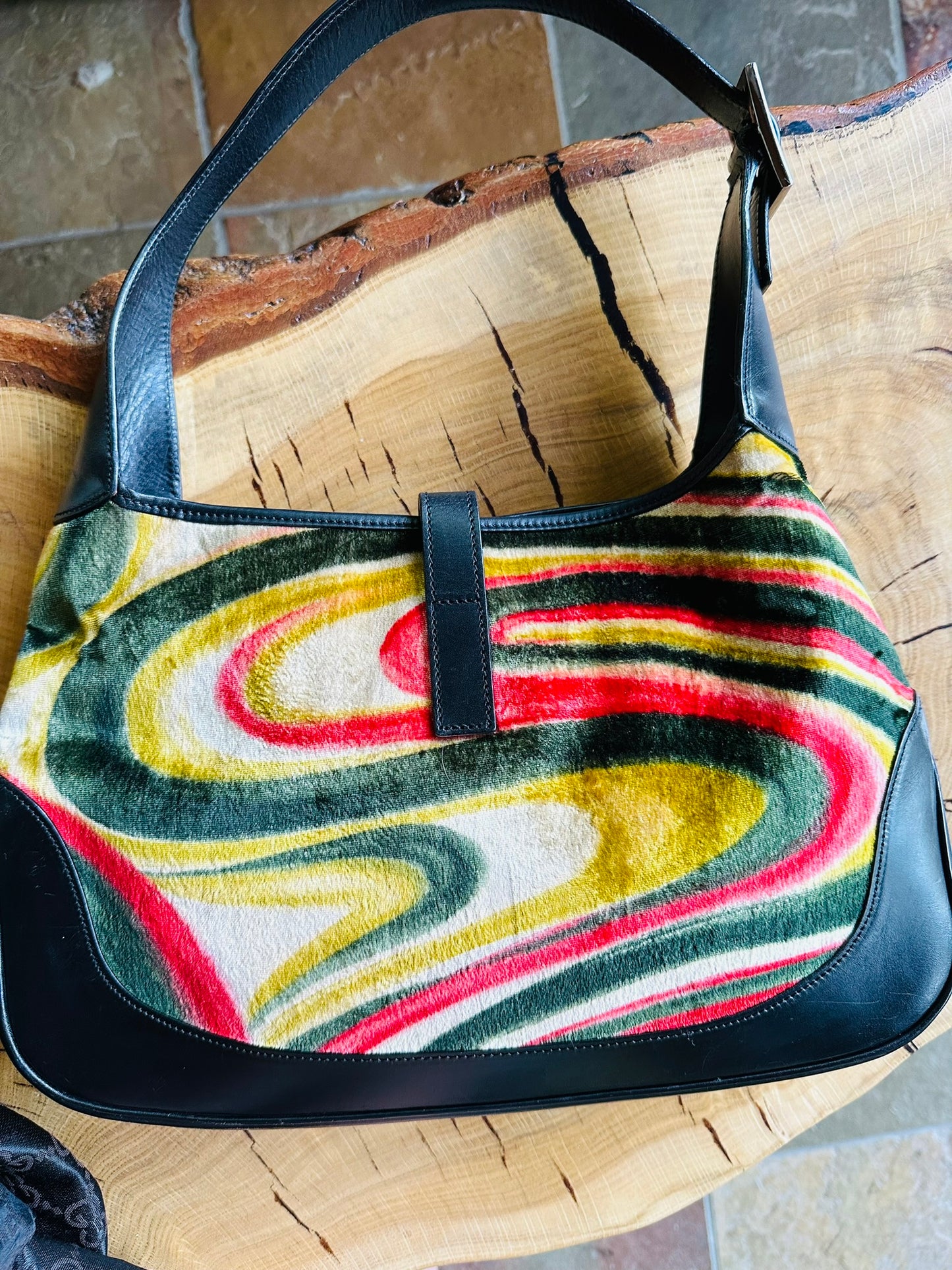 Gucci Tom Ford velvet pyschedelic Jackie bag purse