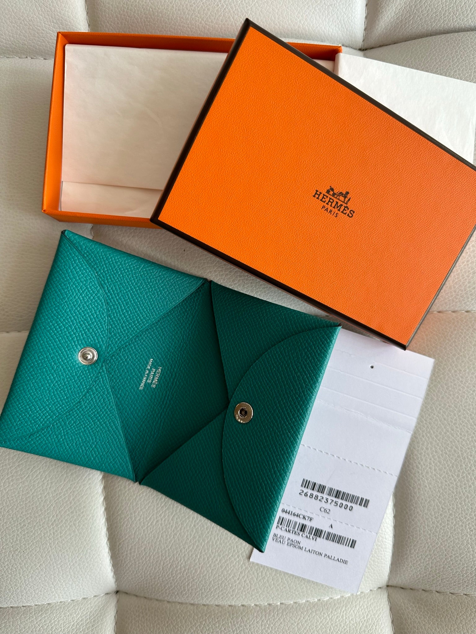 Hermes Bleu Paon Veau epsom laiton palladie card case nib – Down The Rabbit  Hole MN